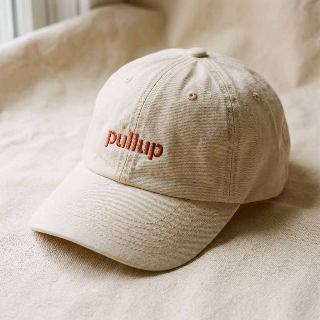 pullup 6-panel cap, cream colorway